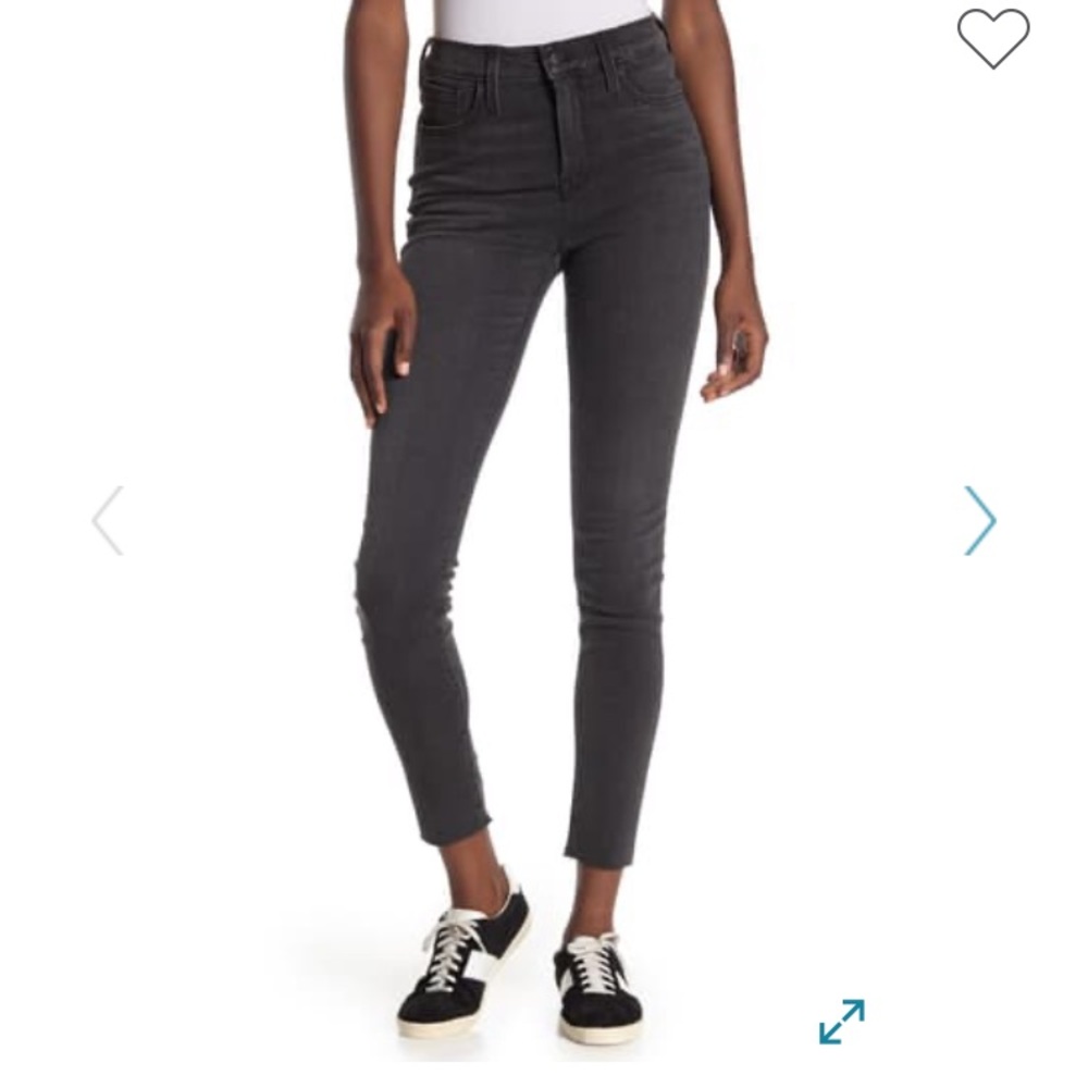 Madewell 9 inch high wasted washed black jeans